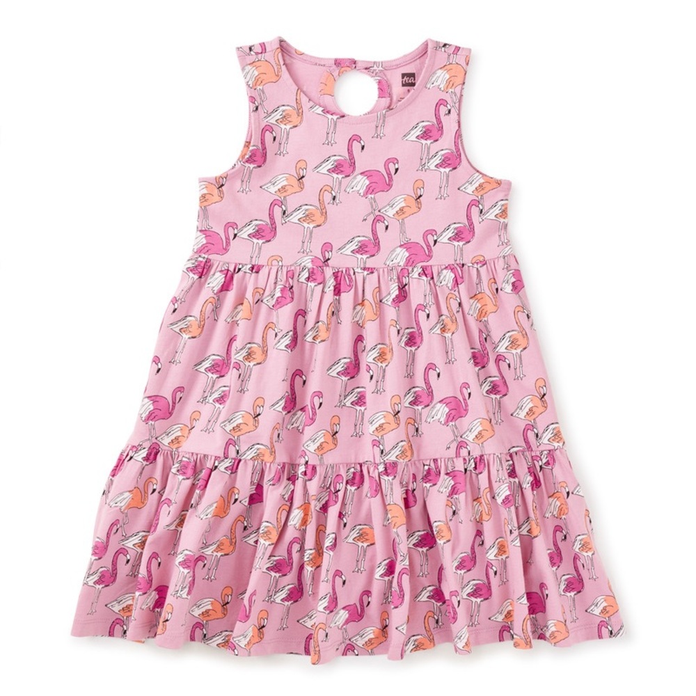 Tea Collection Pink and Orange Flamingo Dress summer vacation dress